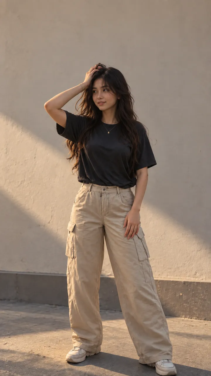 Photo after using Poize: a natural pose suggested for the scene
