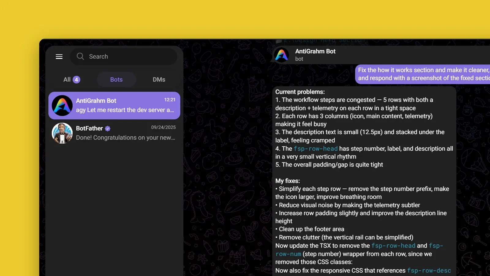Antighram: Control your Antigravity coding agent from Telegram, with zero exposed ports.